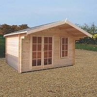 Shire Cannock 12X12 Toughened Glass Apex Tongue & Groove Wooden Cabin