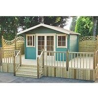 Shire Caledonian 14' x 15' 6" (Nominal) Apex Timber Log Cabin (45129)