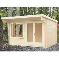 Shire Danbury 14X12 Toughened Glass Pent Tongue & Groove Wooden Cabin