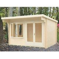 Shire Danbury Pent 12' x 12' (Nominal) Pent Timber Log Cabin (5886X)