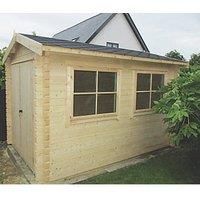 Shire Quantock 8' x 10' (Nominal) Apex Timber Log Cabin with Assembly (63755)