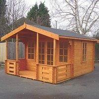Shire Lydford 12' x 14' 6" (Nominal) Apex Timber Log Cabin with Assembly (48459)