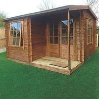 Shire Ringwood 12' x 12' (Nominal) Reverse Apex Timber Log Cabin (90896)