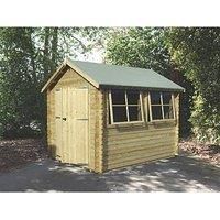 Shire Solway 2 10' x 10' (Nominal) Apex Timber Log Cabin (63807)