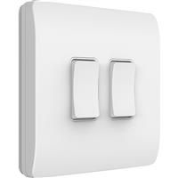 Culina Twin Kinetic Slim Grid Switch in Dimmable White
