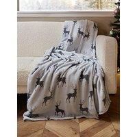 Very Home Christmas Stag Throw