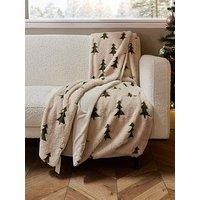 Very Home Christmas Trees Faux Fur Throw