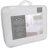 Cascade Home Hotel Collection Extra Deep 30Cm Mattress Protector Sk - White