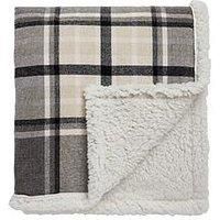 Cascade Home Chenille Check With Sherpa Throw