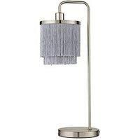 Michelle Keegan Home Tulsa Fringe Table Lamp &Ndash; Satin Grey Nickel