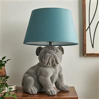 BHS Brent Bulldog LED Table Lamp - Teal & Grey