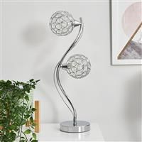 BHS Orchid 2 Light LED Table Lamp - Silver