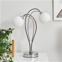 BHS Acacia LED Table Lamp - Silver