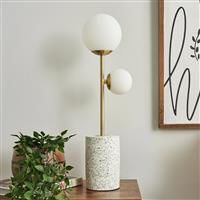 BHS Fleur Terrazzo LED Table Lamp - Gold