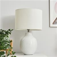 BHS Yan Embossed Ceramic LED Table Lamp - Natural