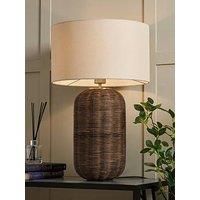 Very Home Large Walnut Woven Table Lamp - 38Cm