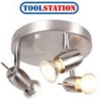 Pluto Satin Nickel GU10 3 Plate Spotlight