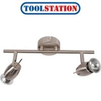 Pluto Satin Nickel GU10 2 Bar Spotlight