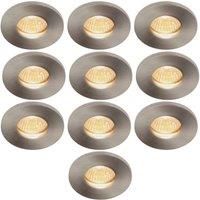 Fixed Fire Rated IP65 Satin Chrome Spotlight  No Bulb  10 Pack