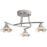 Forum SPA-28326-CHR Reena 3 Light Bathroom Ceiling Flush Light Crystal Glass