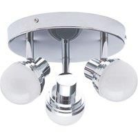 Spa Milan LED 3 Light Ceiling Spotlight 15W Warm White Opal and Chrome