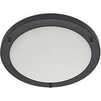 Delphi Flush LED Ceiling Light IP44 Satin Black 18W 1800lm 4000K
