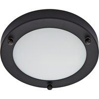 Spa 180mm Delphi Flush Ceiling Light Opal Glass and Satin Black