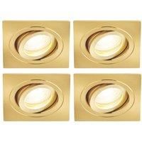 Spa Cali Square Tiltable Downlight Satin Brass