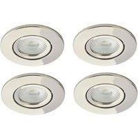 Spa Como LED Tiltable Fire Rated Downlight 5W Dimmable Cool White Satin Nickel IP65