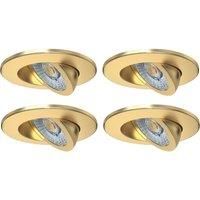 Spa Como LED Tiltable Fire Rated Downlight 5W Dimmable Cool White Satin Brass IP65