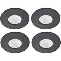 Spa Rhom LED Fire Rated Downlight 8W Dimmable IP65 Tri-Colour CCT Satin Black