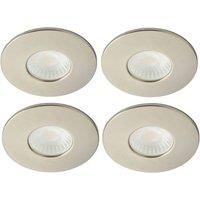 Spa Rhom LED Fire Rated Downlight 8W Dimmable IP65 Tri-Colour CCT Satin Nickel