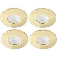 Spa Rhom LED Fire Rated Downlight 8W Dimmable IP65 Tri-Colour CCT Satin Brass