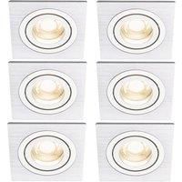 InLight INL-38617-POLSIL Pasto Tilt Downlight, IP20, Satin Nickel, Square, Single