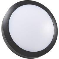 Zink Rosa Outdoor Round LED Wall Light Black 20W 1700lm (172VH)