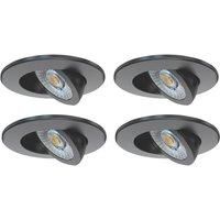 Spa EDEN LED Tiltable Fire Rated Downlight 7W Dimmable Tri-Colour CCT 60Â° Black