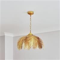 BHS Brooklyn Leafy Metal LED Pendant Ceiling Light - Gold