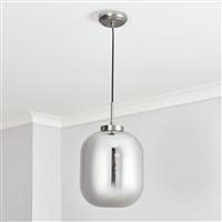 BHS Merriam Glass Pendant Ceiling Light - Grey