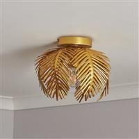 BHS Brooklyn Metal Flush to Ceiling Light - Brass