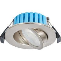 Spa Eden LED Tiltable Fire Rated Downlight 7W Dimmable Tri-Colour CCT 60Â° Satin Nickel