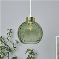 BHS Dexta Dimple Glass Easy Fit Lampshade - Green