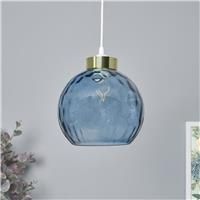 BHS Dexta Dimple Glass Easy Fit Lampshade - Blue