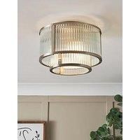Very Home 3 Light Glass 2 Tiered Flush With Metal Trim