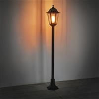 Coast Bianca Black Tall Post Light - 60W E27