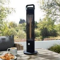 1200W Flocked Outdoor Floor Standing Radiant Patio Heater Black