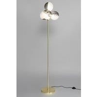 Bhs Emile 4 Light Floor Lamp Brass/Smoke/Opal