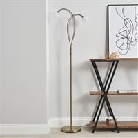 BHS Acacia 2 Light Floor Lamp - Brass