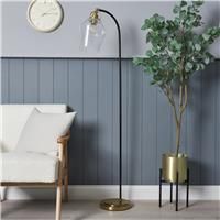 BHS Leni Bubble Glass Floor Lamp - Black