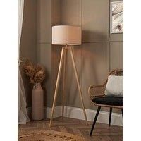 Very Home Keeley Wooden Tripod Floor Lamp