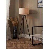 Very Home Keeley Wooden Tripod Floor Lamp